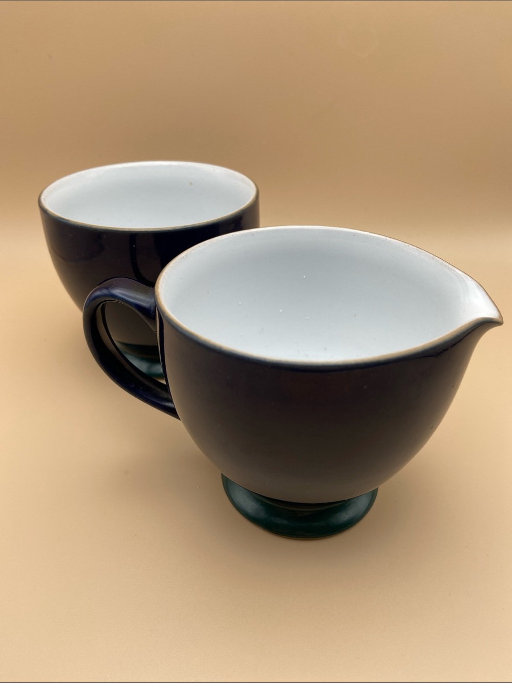 Vintage Denby Regatta Cream and Open Sugar Set - Made in England